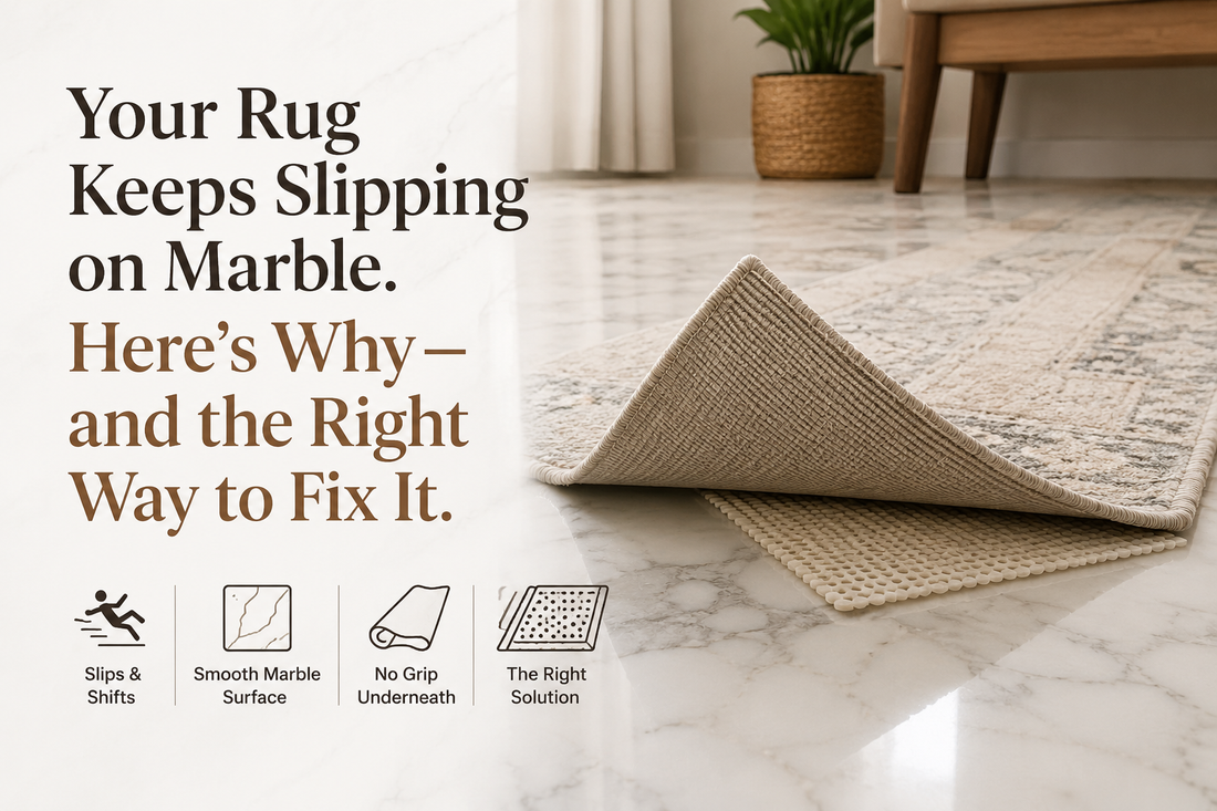 Your Rug Keeps Slipping on Marble. Here's Why — and the Right Way to Fix It.