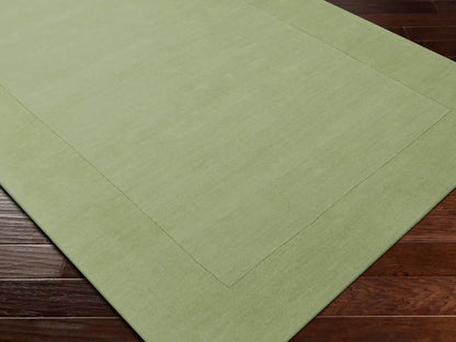 Hand-Loomed Mystique Light Green Wool Rug
