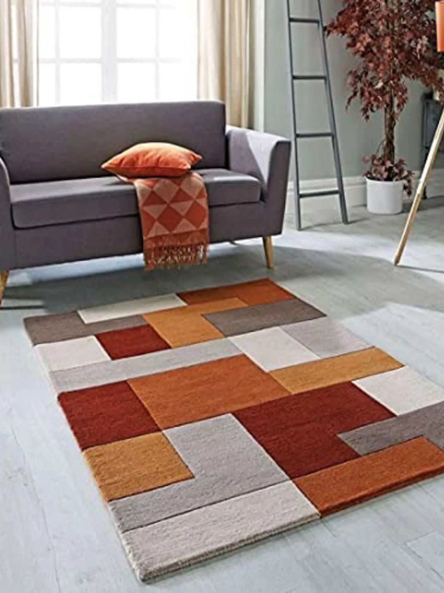 Handmade Multi Cubes Wool Rug