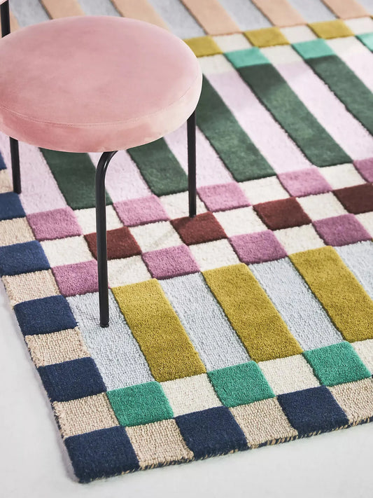 Hoxton Wool Tufted Checkered Rug