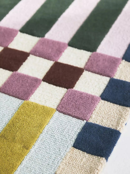 Hoxton Wool Tufted Checkered Rug
