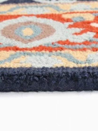 Orange Traditional Hand-Tufted Wool Carpet