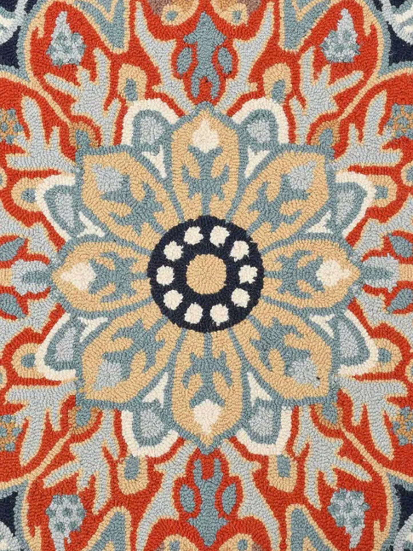 Orange Traditional Hand-Tufted Wool Carpet