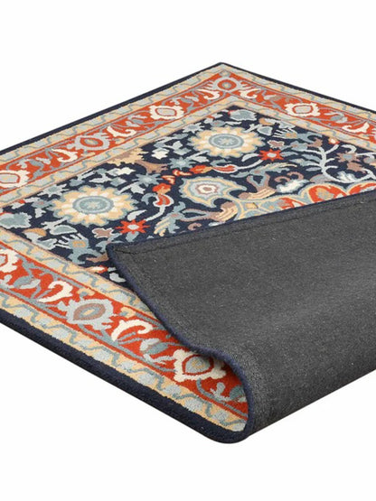 Orange Traditional Hand-Tufted Wool Carpet