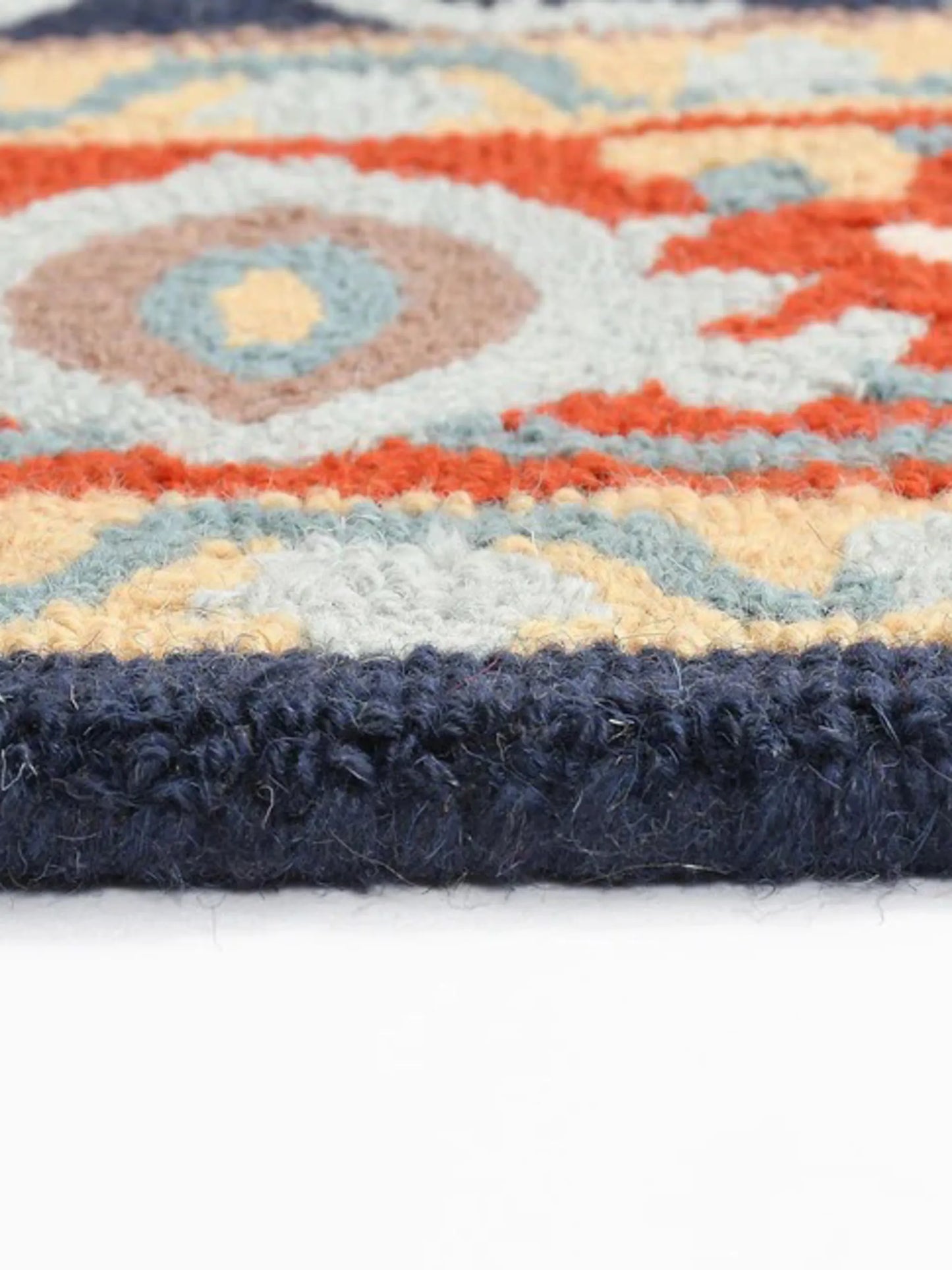 Orange Traditional Hand-Tufted Wool Carpet