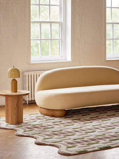 Tufted wool scalloped