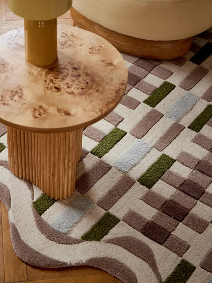 Tufted wool scalloped